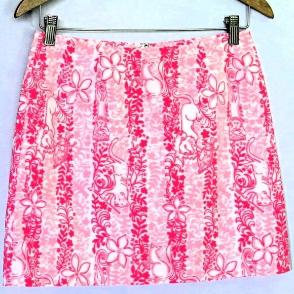 Lilly Pulitzer Vintage Skirt Animals Floral Size 2 - Picture 1 of 4